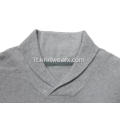 Pullover maglione con collo a scialle in cotone lavorato a maglia da uomo